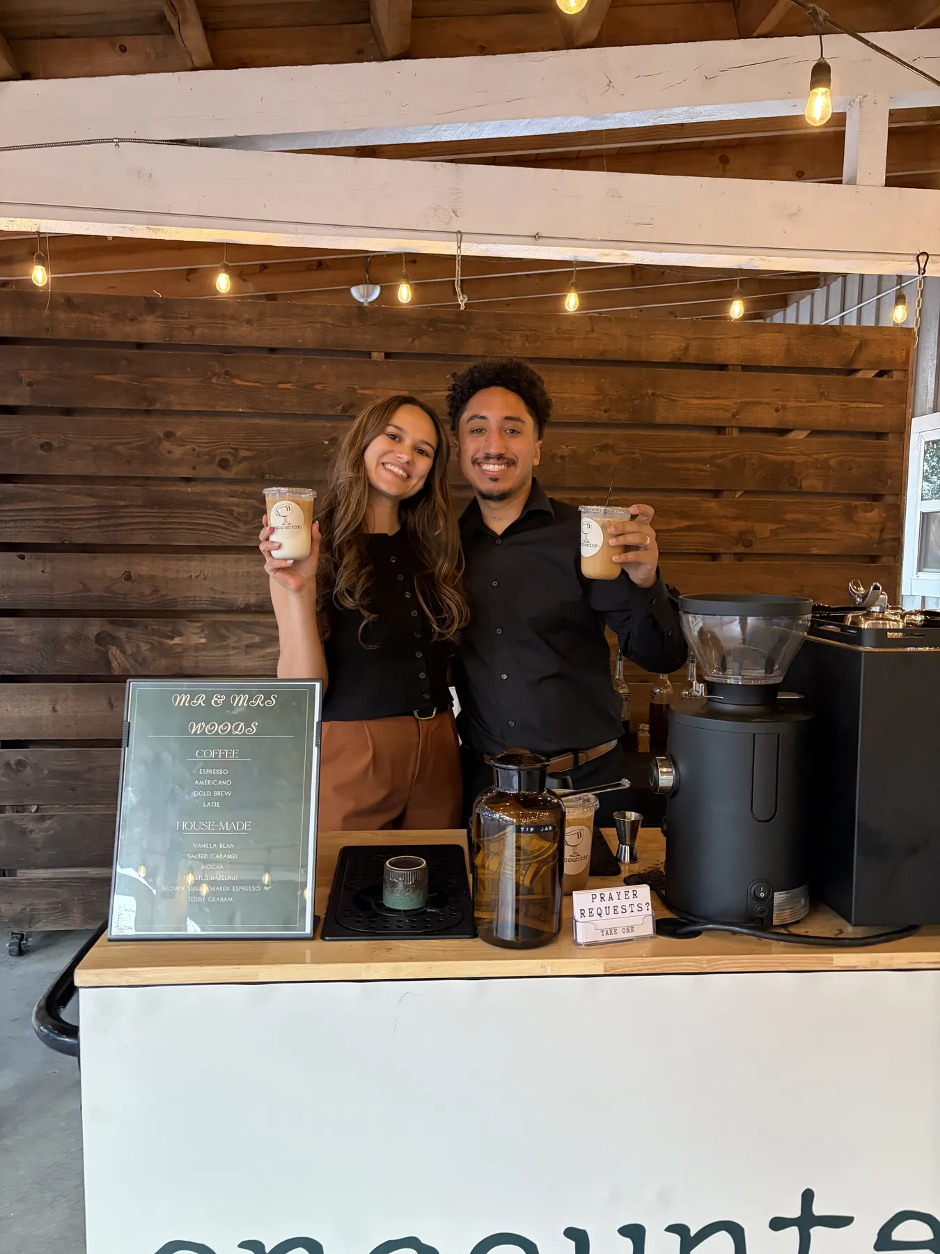 Encounter Coffee mobile coffee cart and team in Fort Worth, TX